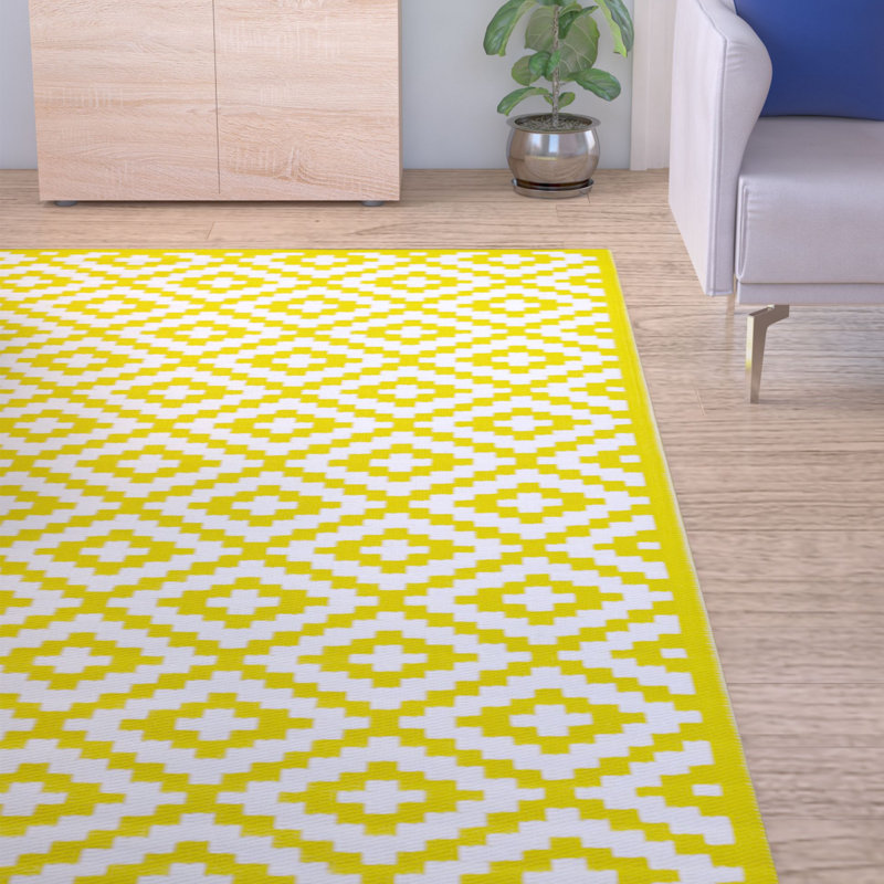 Riley Ave. Kenji Yellow Outdoor Area Rug & Reviews Wayfair.co.uk
